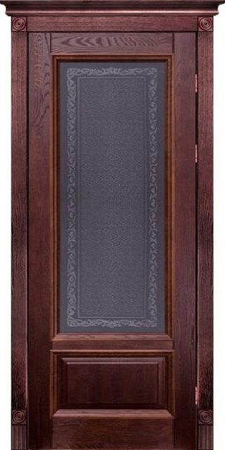 Дверь дуб Double Solid Wood Аристократ №4 махагон стекло