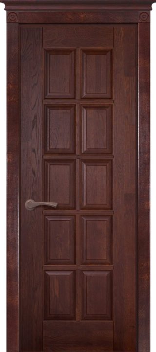 Дверь дуб Double Solid Wood Лондон 2 махагон глухая